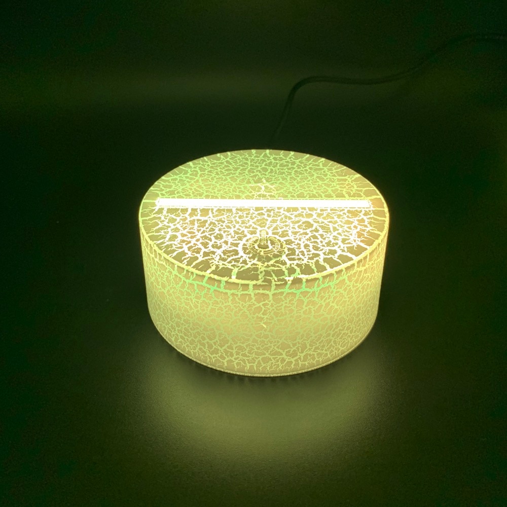 3D LED Nachtlampje Lamp Crack Base Gloeiende USB Kabel Touch Sensor 7 Kleur Veranderende Batterij Aangedreven Afstandsbediening Base prijs