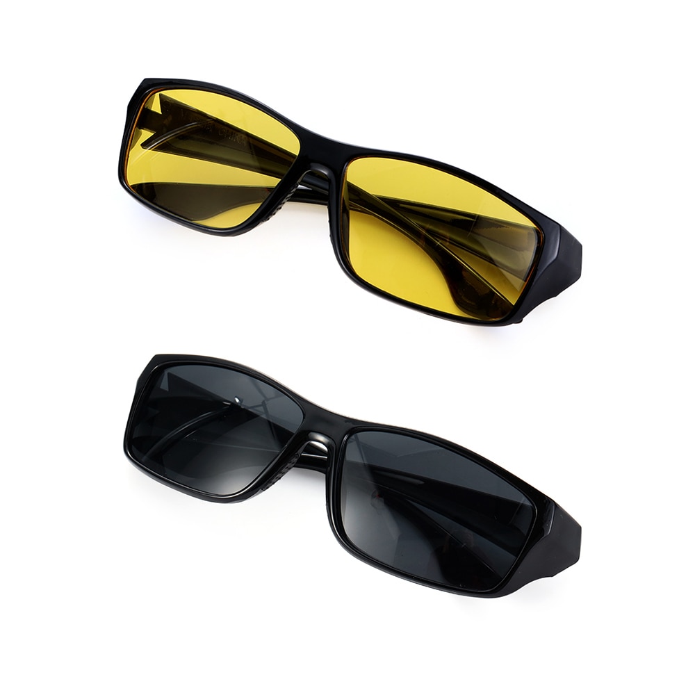 Anti Glare Night Vision Glasses Night Driving Glasses Polarized Yellow Tint Fit Over Wrap Around Prescription Eyewear for Men