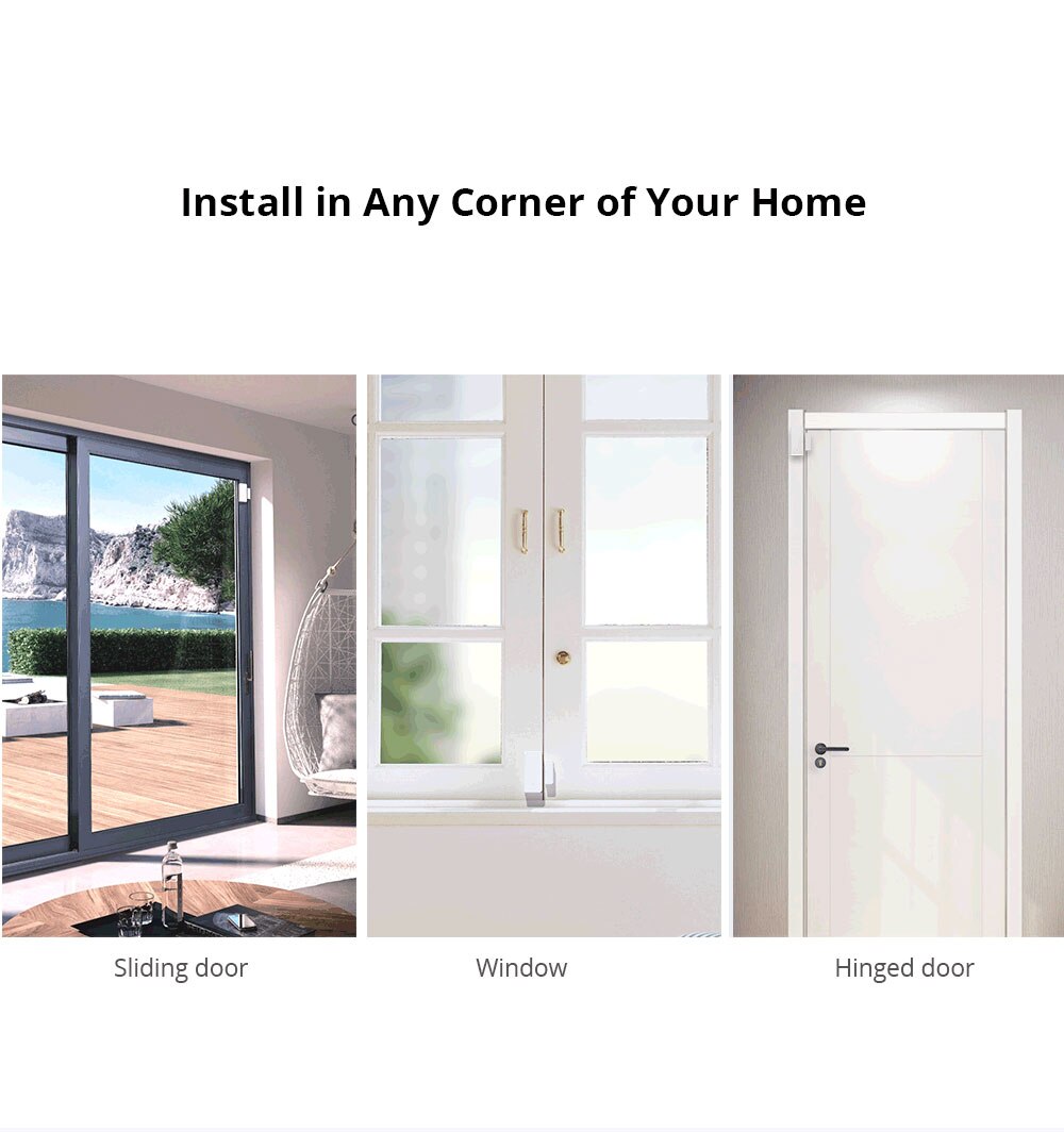 Sonoff DW2 Wifi Wireless Door Window Sensor Smart Home Remote Control Linkage with SONOFF Device No Hub Required Via Ewelink APP