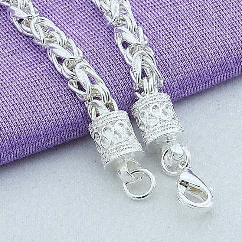 925 Sterling Silver Jewelry Chain Bracelet For Women Silver Hand Chain Bracelet Men