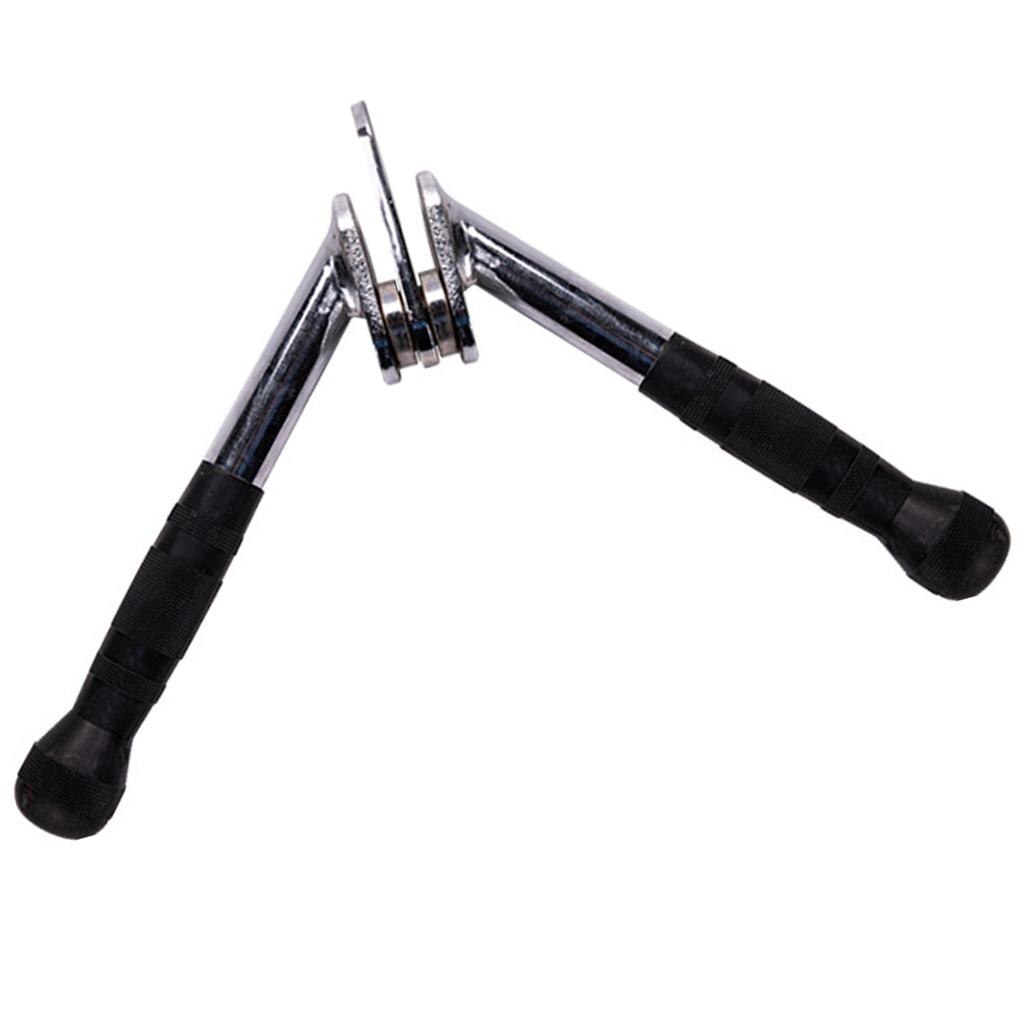 V-Shaped Bar Chrome Cable Attachments Home Gym Pull Down Handle Grip Bar