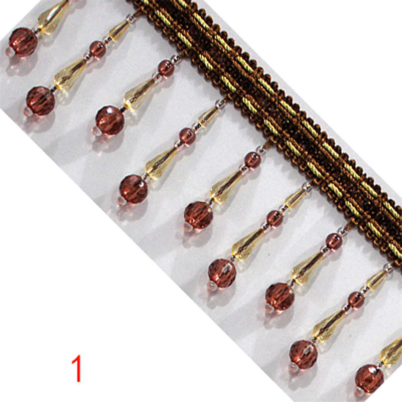 3 Meter Crystal Beaded Curtain Fringe Tassel Trim Upholstery Craft Acrylic Pendant Edge Lampshade Upholstery Trim Decor: 1