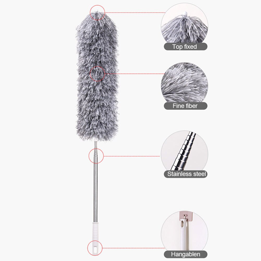Easy Apply House Sweeper Home Practical Bendable Brush Extendable Duster Telescopic Pole Roof Cleaning Static Long Handle