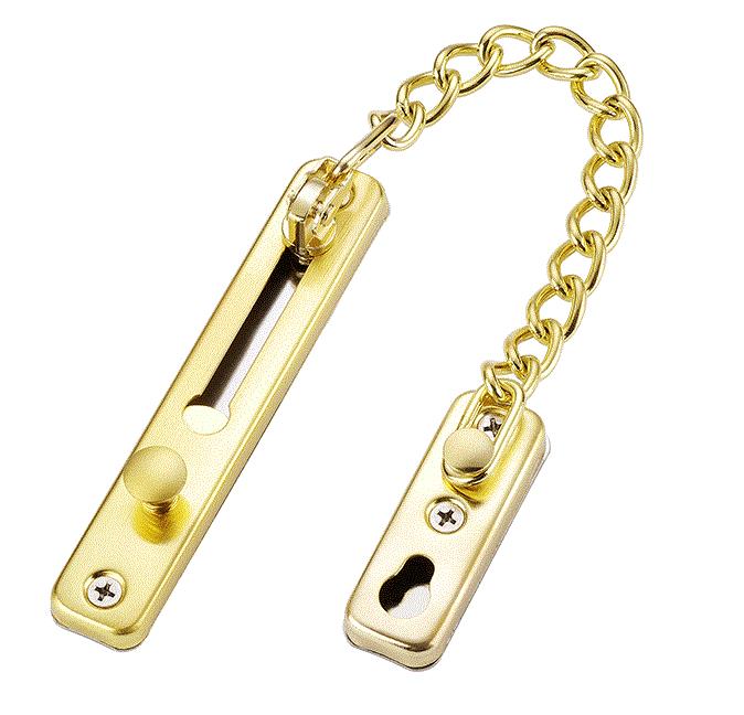 Door Chain Lock Stainless Steel Security Chain Guard With Spring Anti Theft Press Lock Heavy Duty Polished Door Latch With Screw: D