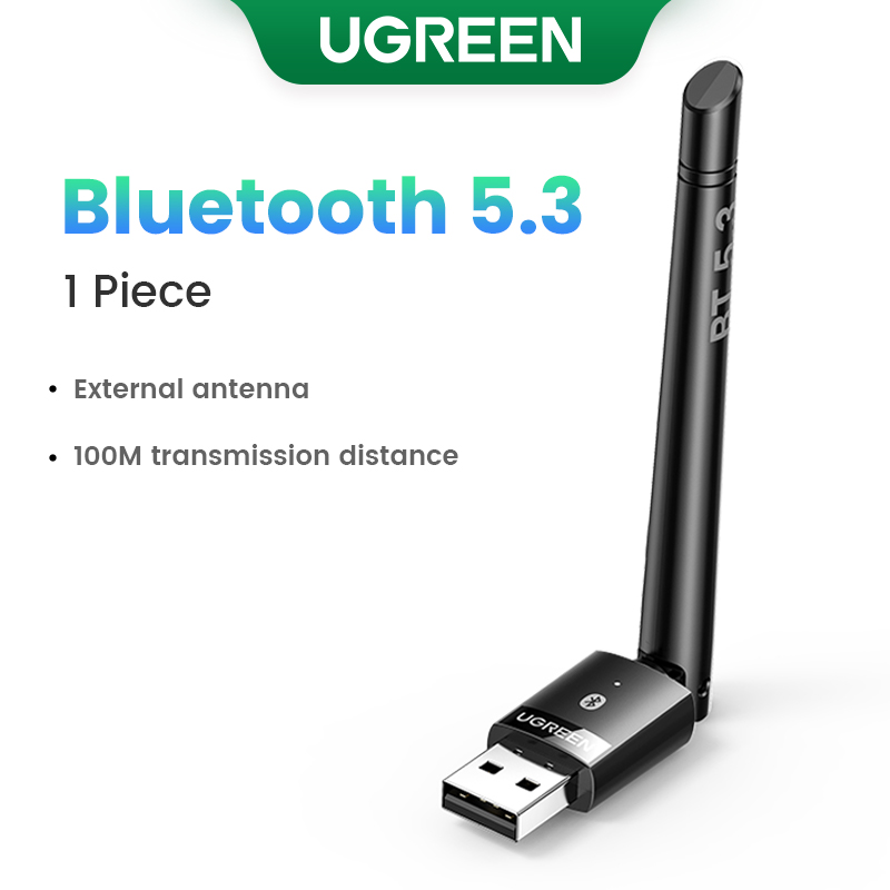 UGREEN USB Bluetooth 5.3 5.4 Adapter 120M klucz sprzętowy do komputera bezprzewodowa klawiatura i mysz nadajnik odbiornik Audio muzyki Bluetooth: Khaki