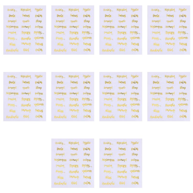 Étiquettes adhésives pour huiles essentielles, étiquette autocollante pour bouteille, étiquette autocollante pour organisateur de bouteilles d&#39;huile essentielle, 10 feuilles: Bleu