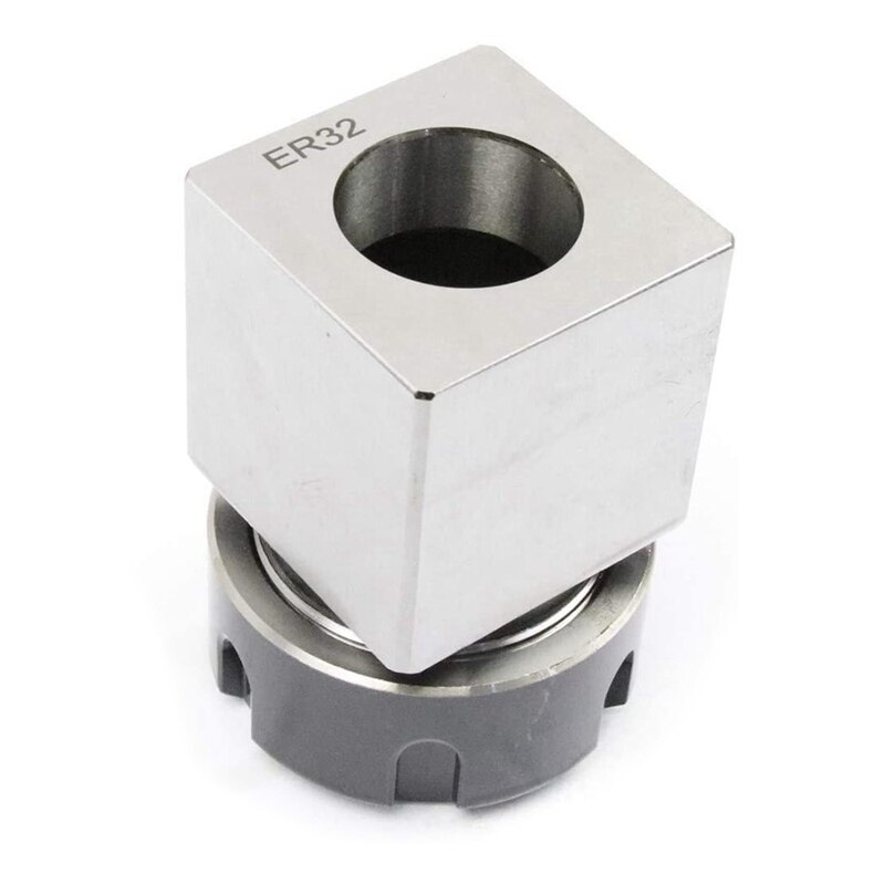 ER32 Collet Chucks Block Set of 2 Square and Hex Workholding Holder for CNC Lathe Engraving Machine