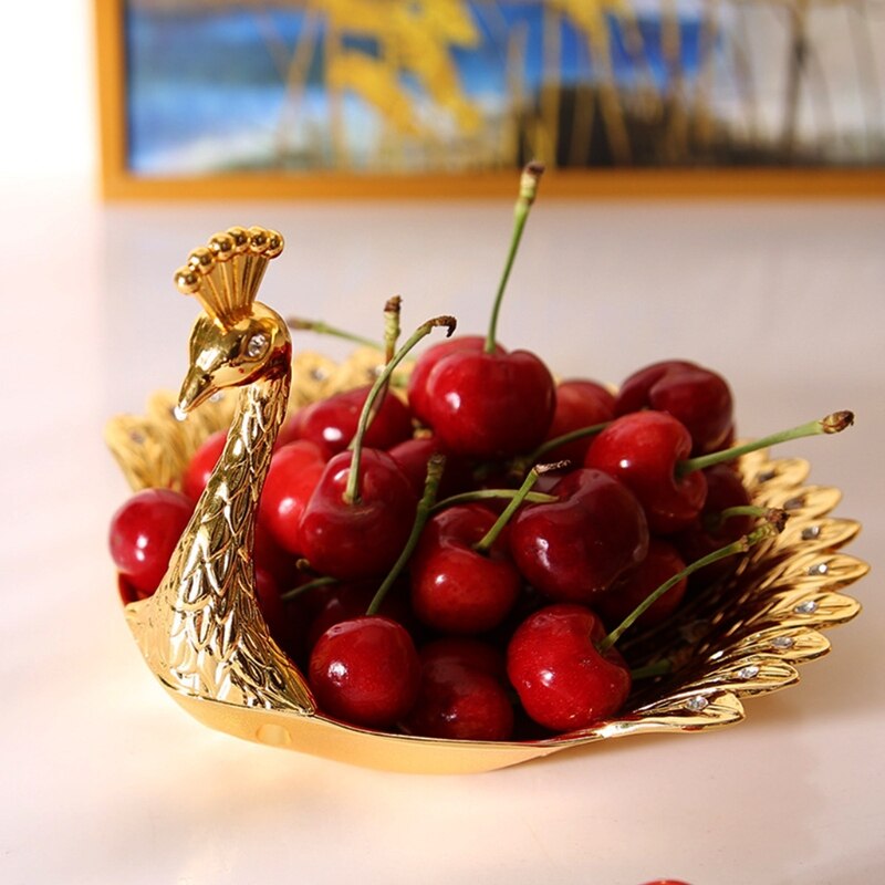 Pfau bilden Obst Platte Luxus Zarte Vogel Getrocknete Snack-fach murmeln Schüssel Tabelle Hochzeit Party Dekoration