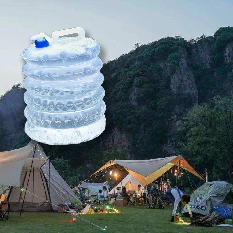 Bolsa de agua plegable de 5L-15L para exteriores, contenedores de agua plegables para acampar, botella de agua de almacenamiento telescópica multifunción para beber