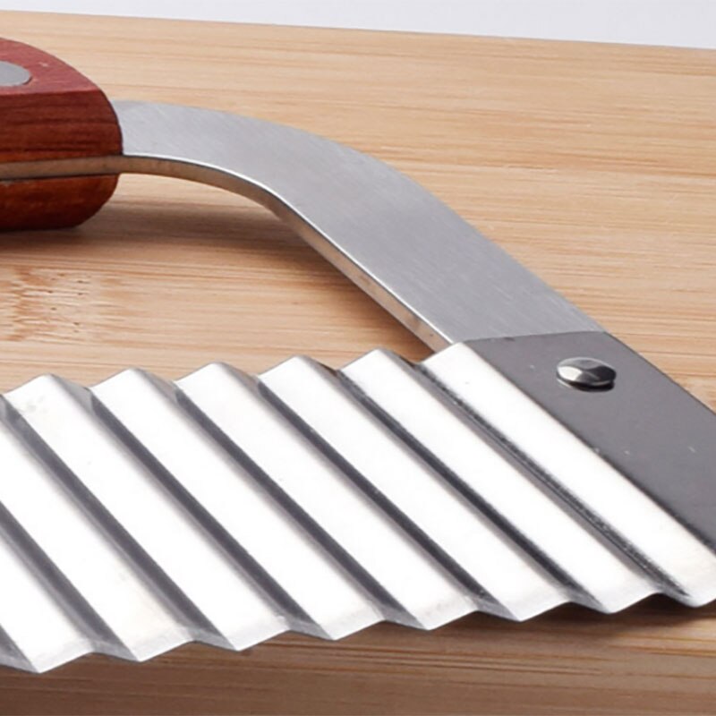 International Wood Handle Serrator, 7-Inch, Stainless Steel