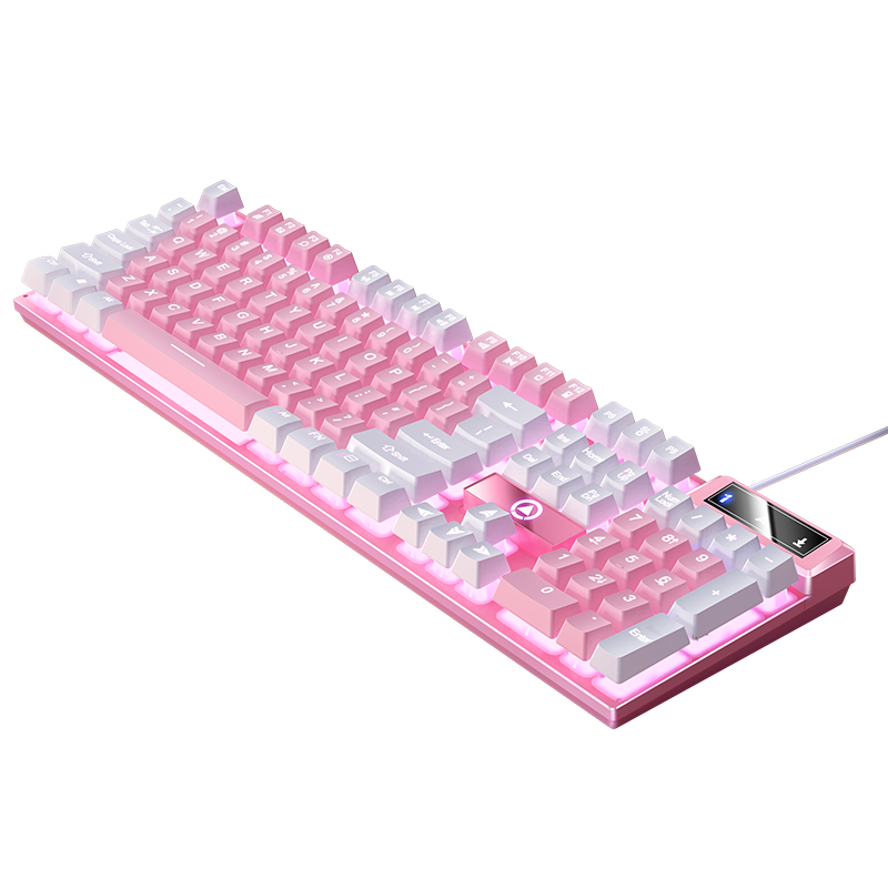 Bedraad USB-gamingtoetsenbord met achtergrondverlichting, 104-toetsen gamertoetsenbord voor computer/laptop/pc, ergonomisch , kantoorgamingaccessoire