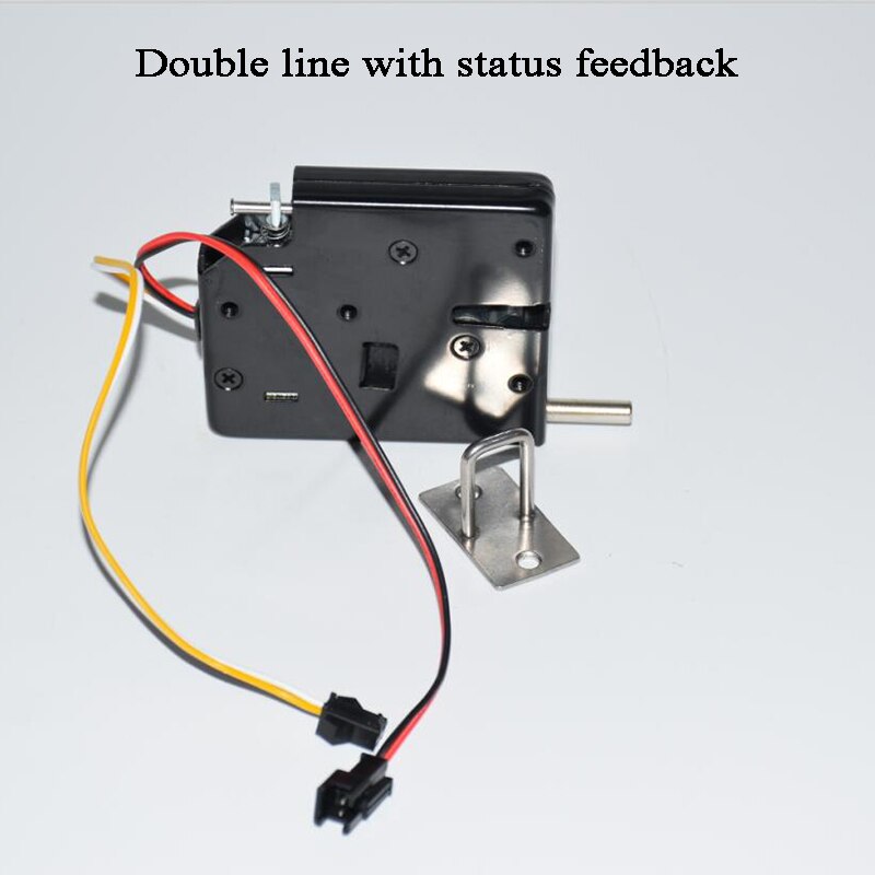 4pcs 12V Electric lock Open Close Status Detection Solenoid Electric Lock Electromagnetic lock Latch SM2P Female terminal