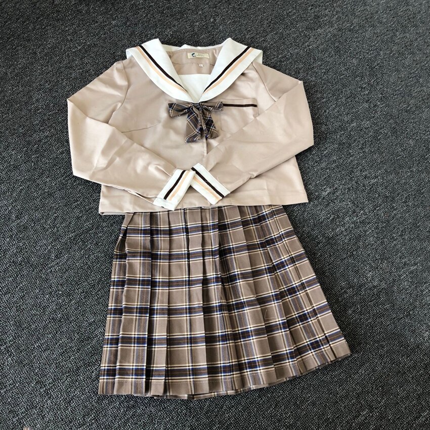 Schüler Mädchen Schuluniform Japanischen Koreanische Stil Frauen JK Anzug Volle Hülse Bluse Plaid Felsen Herbst Winter Hohe Schule Anzug: kurz Rock einstellen / M