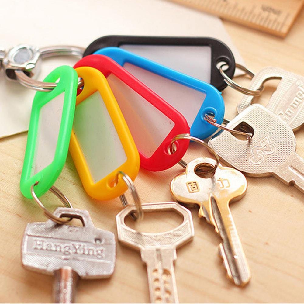 Plastik nøgle tags rejsetaske og bagage id label tags med ring og klart vindue nøgle arrangør kæder ringe værktøjer