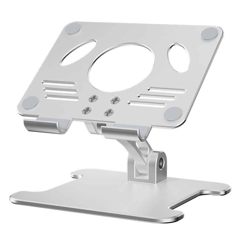 Bordsstativ i aluminium med dubbla axlar justerbar höjd/vinkel för smartphonehållare för surfplattor ritstativ för iphone ipad: Silver-