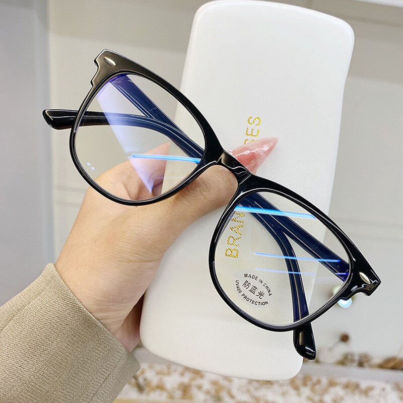 Transparent Computer Glasses Frame Women Men Anti Blue Light Round Eyewear Blocking Glasses Optical shooting Spectacle Eyeglass