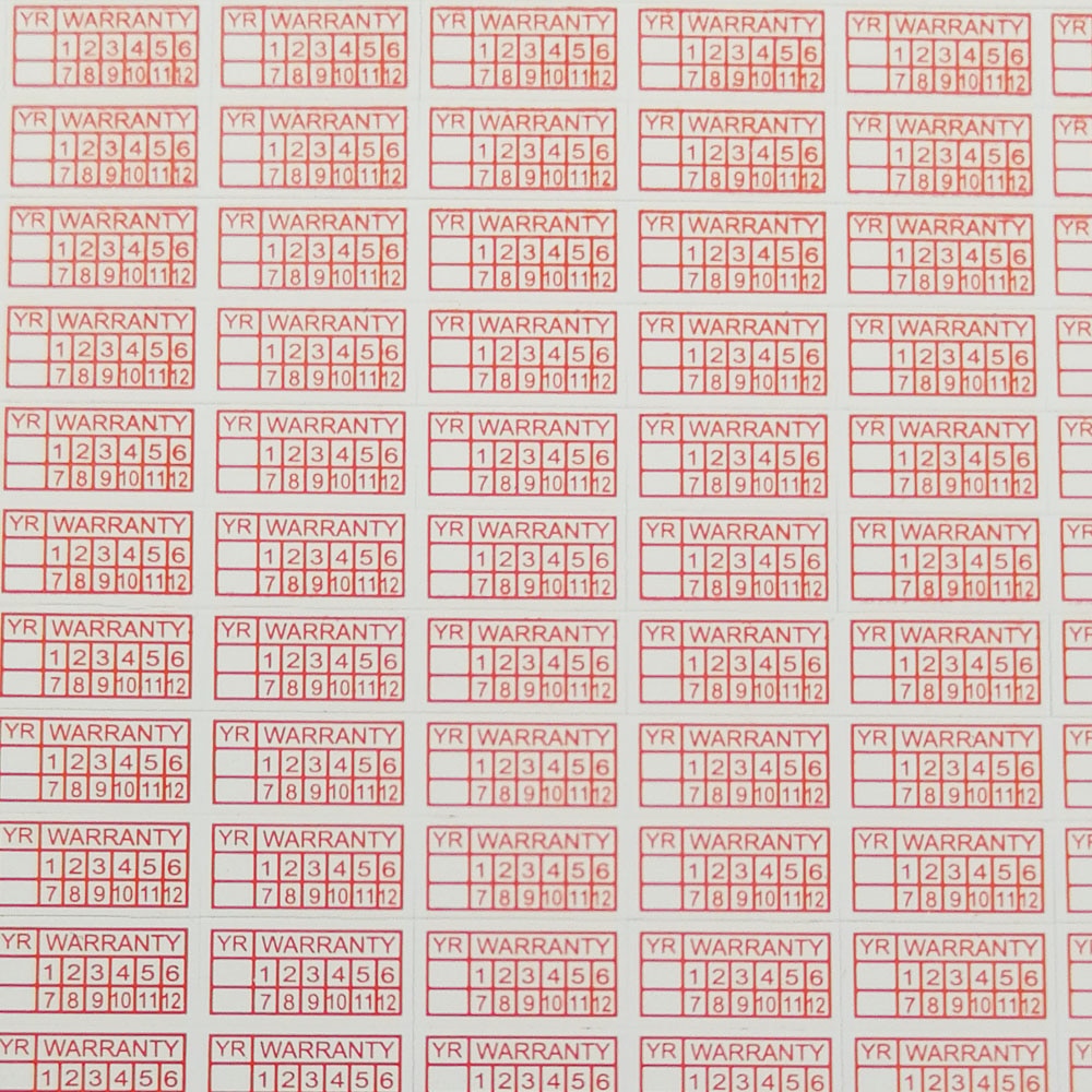 1500 kpl takuutarra kuukausien varmistussinetillä koko 10*5mm punainen väri suorakulmion muotoinen hauras etiketti