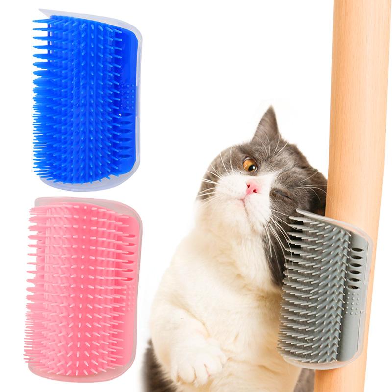 Hoekborstel voor huisdieren, kam voor katten, zelfverzorgingsborstel voor honden en katten, hoekborstel voor muur, hoekmassagekam, kattenverzorgingsborstel voor honden en katten