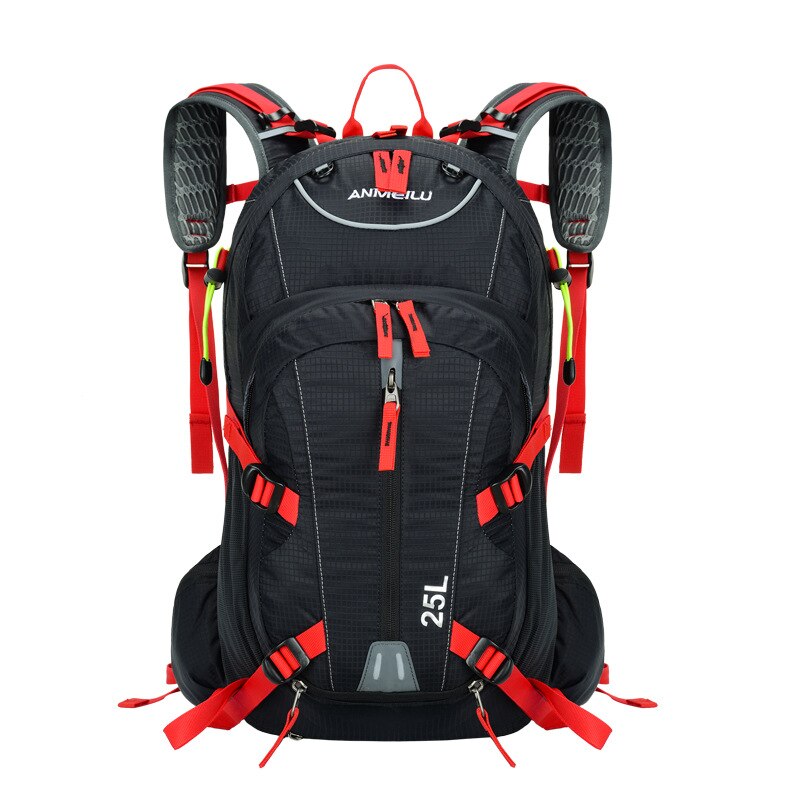 Ao ar livre equitação mochila casual montanha escalada caminhadas mochila maratona mochila: Black Red