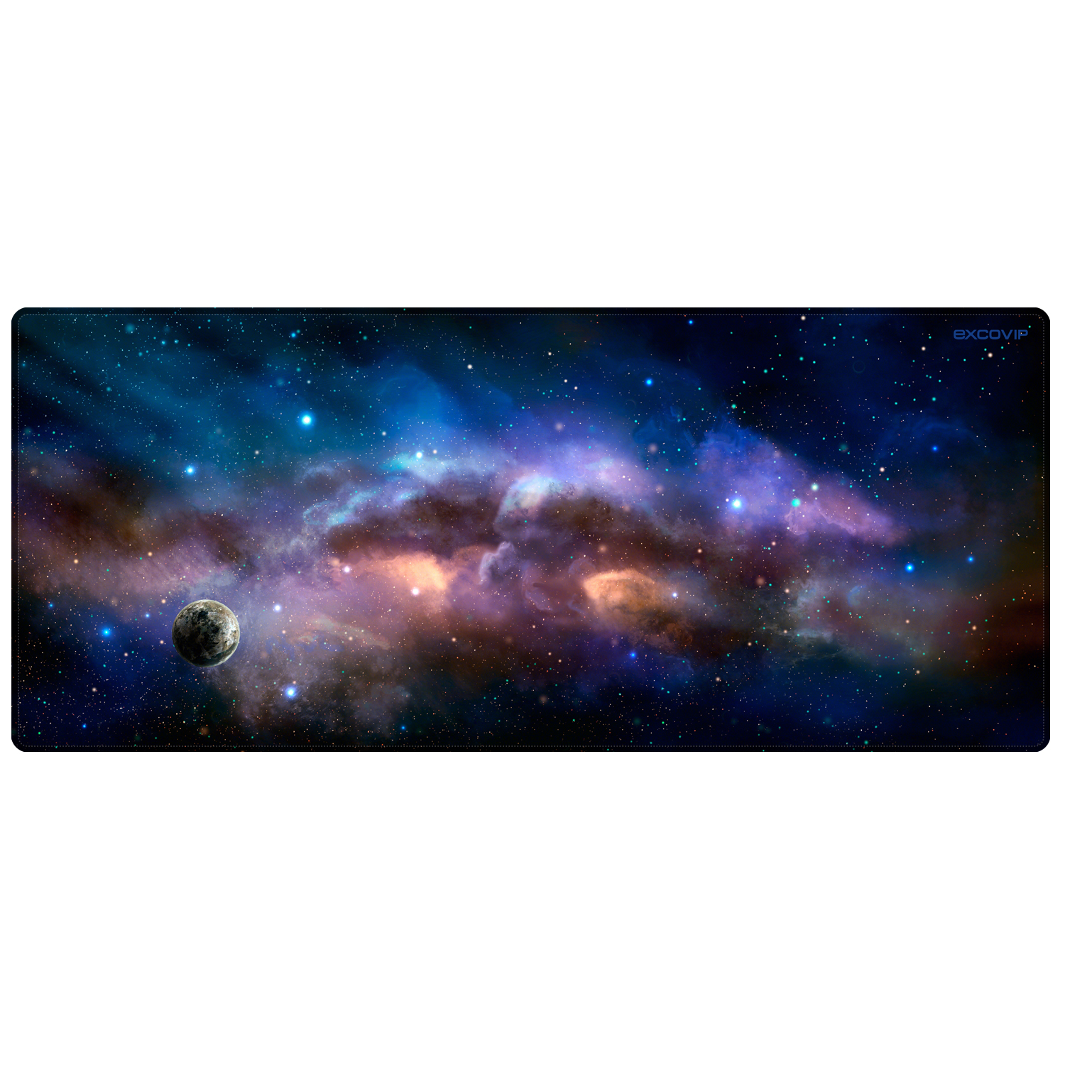 EXCO Spielen-Tastatur-Mauspad, groß, erweitert, für Computer, Büro, große Schreibtischunterlage mit genähtem Rand, rutschfeste Basis für Heim-Laptops: Kaffee