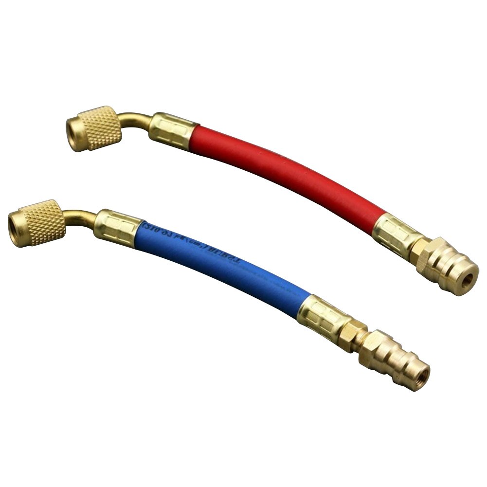 2 uds accesorios de aire acondicionado de coche herramienta a prueba de golpes conector de manguera de carga adaptador de latón macho a hembra Auto Universal