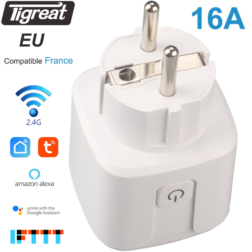 Smart Socket Wifi Plug EU 16A Wireless Power Outlet Tuya Remote Control Timer Alexa Plug Google Home IFTTT Switch Wi-fi Type E
