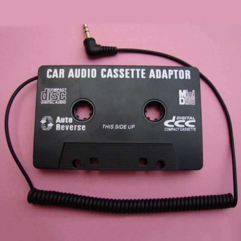 Adaptateur de cassette audio noir pour voiture, compatible avec  mp3 ipod, nani, cd, md