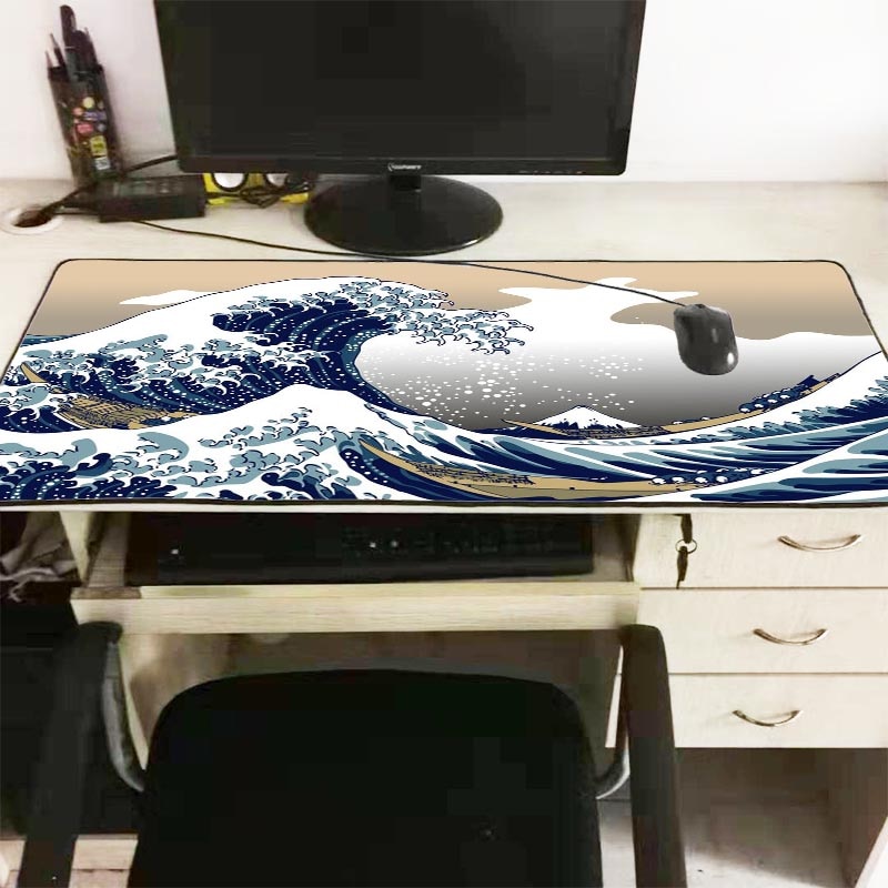 Mairuige Great Wave Off Art Large Size Mouse Pad Natural Rubber PC Computer Gaming Mousepad Desk Mat Locking Edge for CS GO LOL