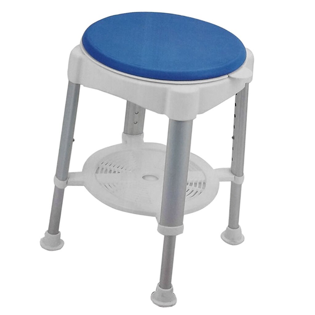 AntiSlip Adjustable Height Bath Stool Swivel Shower Stool Heavy Duty