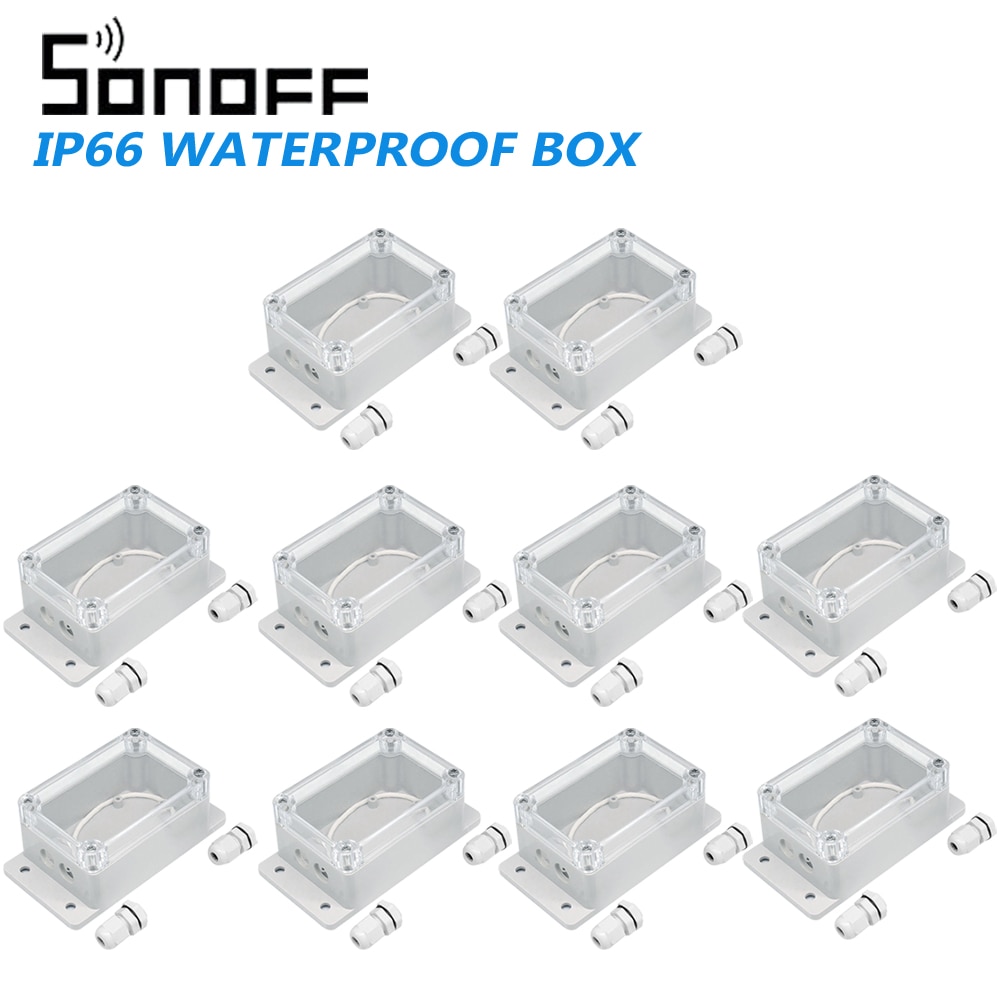 10Pcs Sonoff IP66 Waterproof Cover Case for Sonoff Basic/RF/Dual/Pow/TH16/G1 Cable Wire Connector Junction Box Smart Home DIY