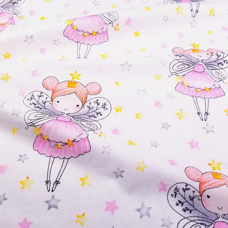 Lovely Girl Printed Cotton Twill Fabric Material For DIY Quilting Sewing Sheets Cribs Cushions Blanket Fabric For Baby&Children