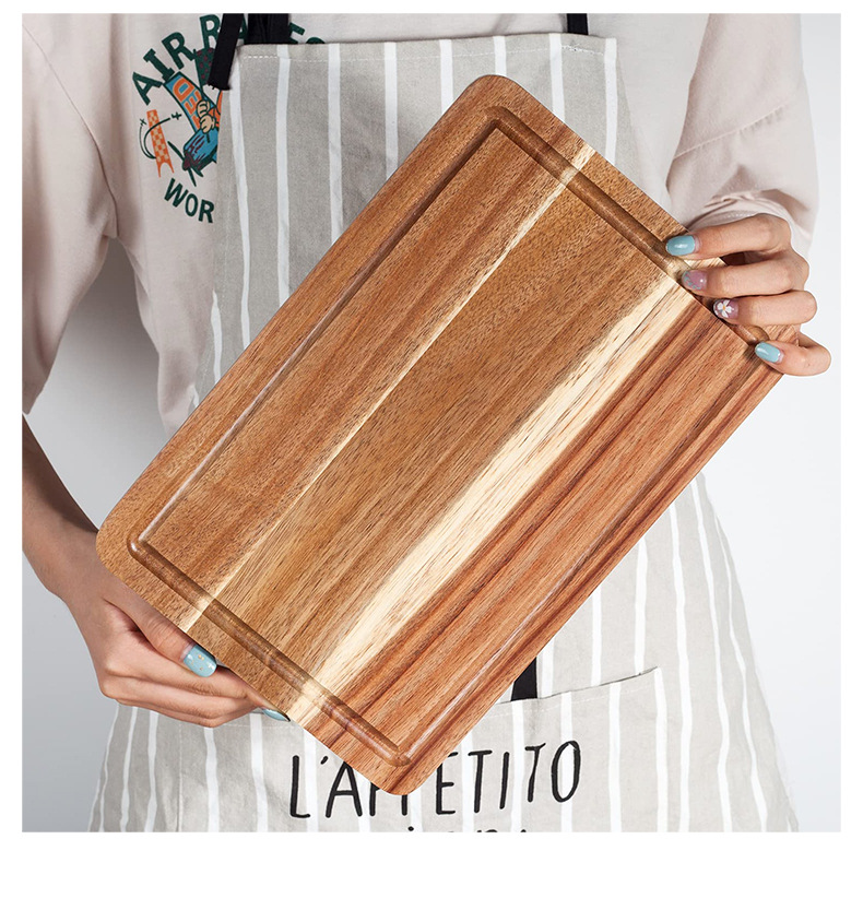 Acacia Wood Cutting Board, Solid Wood Fruit Cutting Board, Steak Board, Unpainted Acacia Wood Chopping Board, Cutting Board