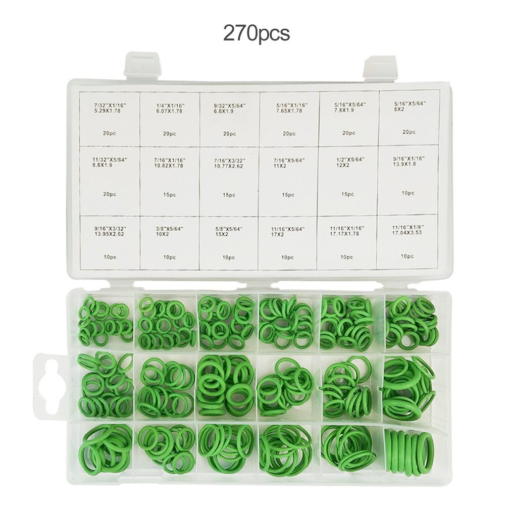 270Pcs Rubber O Ring Sets For Car Auto Repair Tools Washer Seals Watertightness Various Kit Air Conditioning O Rings Rubber Ring: Default Title