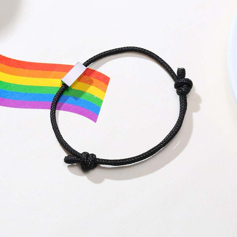 REGENBOGEN FUßKETTCHEN FÜR MÄNNER CHARME UND SCHWARZ SCHNUR FÜR IHN MÄNNER WASSERDICHTE Knöchel Armbinde