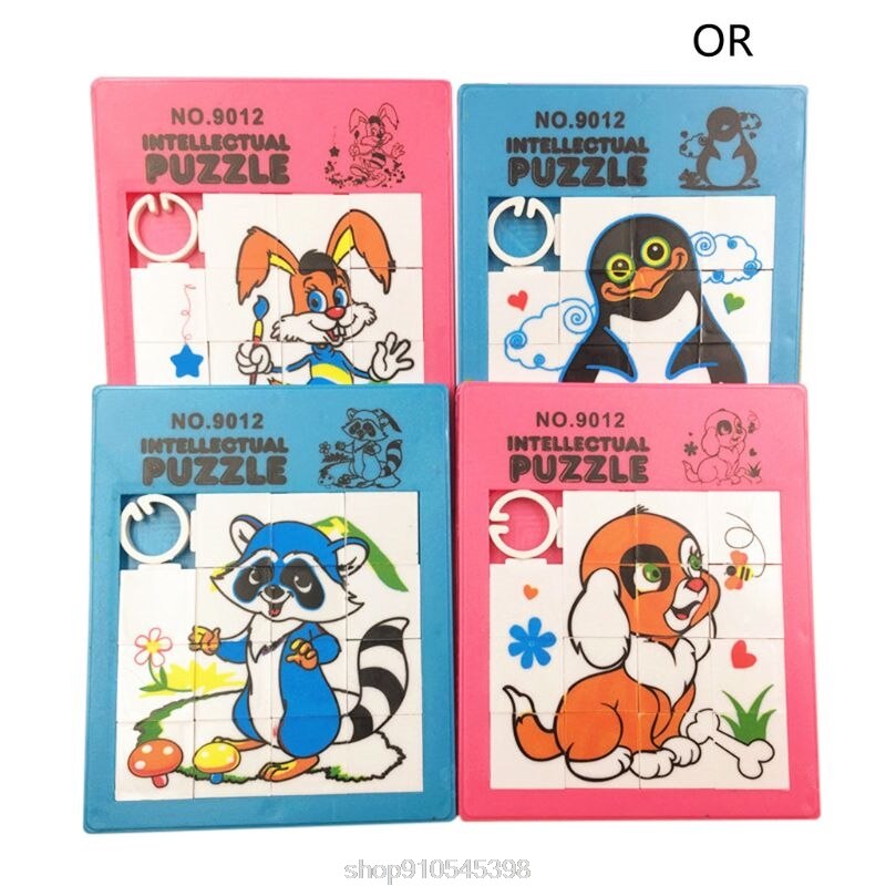 Plastic Sliding Puzzel Spel Leuke Cartoon Dier Numbers Kids Kinderen Leren Onderwijs Speelgoed O24 20: 1