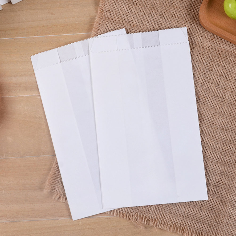 50pcs Grease Proof Food Packing Bag Paper Bag for Fried Chicken Baking Food Snacks Shredded Cake French Fries