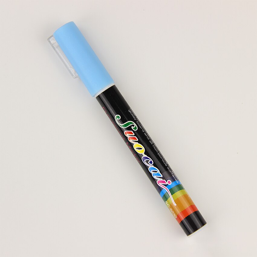 1pc reversible spisser highlighter fluorescerende flytende kritt markørpenn for led-skrive fluorescerende tavle flytende kritt: Blå