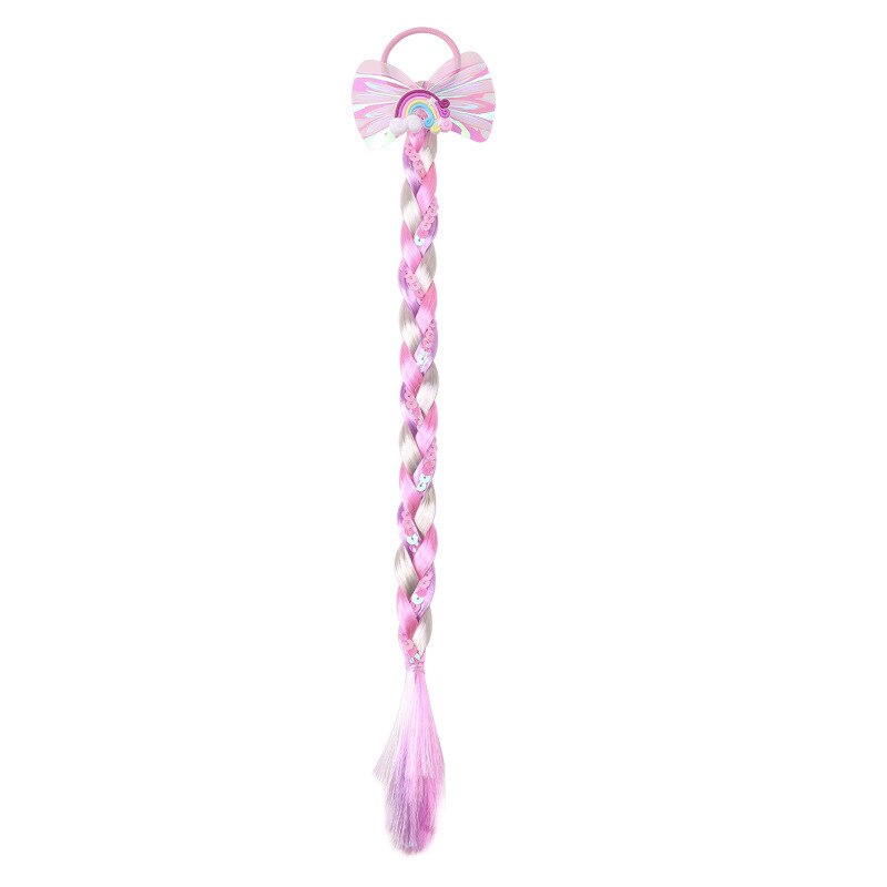 Meisjes Kind Pruik Haarspeld Regenboog Eenhoorn Vleugels Sneeuw Voor Leuke Vrouwelijke Baby Pony Kant Clip Haaraccessoires Twist Vlecht Hoofddeksels