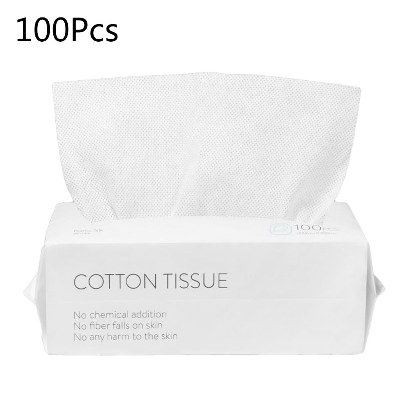 Lingettes de voyage jetables pour le visage, 100 pièces, en coton, pour maquillage, nettoyage du visage