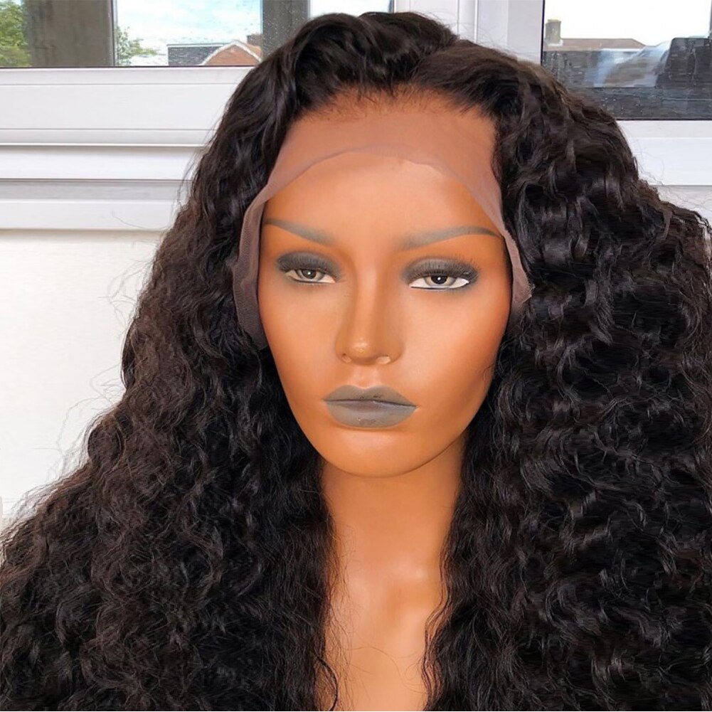 RONGDUOYI Long Deep Curly Wig Light Brown Lace Front Wig Side Part Heat Resistant Fiber Hair Synthetic Lace Wig Natural Hairline