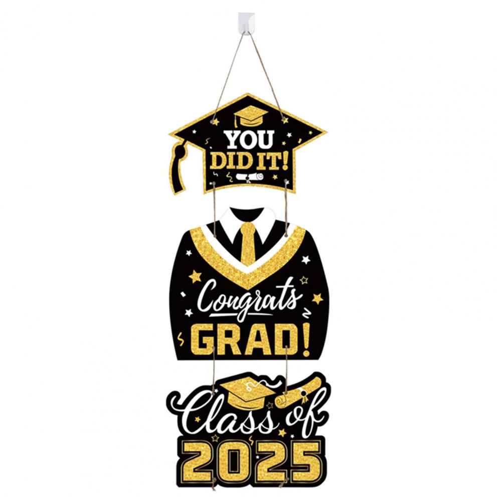 Graduation Party Decoration Class of Graduation Hanging Sign Paper Door Decorations Set for Graduation Party Congrats Grad: WHITE