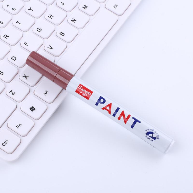 12 farben Farbe Marker Stift Wasserdichte Auto Reifen Reifen Lauffläche CD Metall dauerhaft Farbe Marker Ölige DIY Kunst Marker Kuli: Kaffee