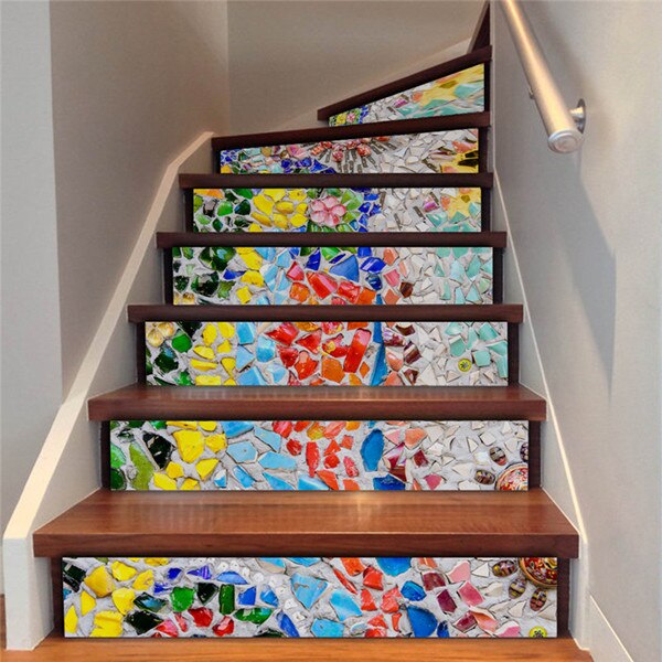 6 stücke/13 stücke Klavier Schlüssel Treppen Aufkleber Hause Dekoration Vinyl Selbst Klebe Tapete Für Wohnzimmer Kaffee Haus Treppe decals: FS072 / 6 Stücke