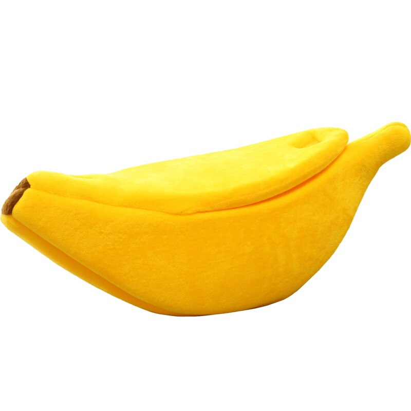 Litière banane créative en forme de bateau litière pour chat fermée niche de sommeil profond hiver sac de couchage pour chat