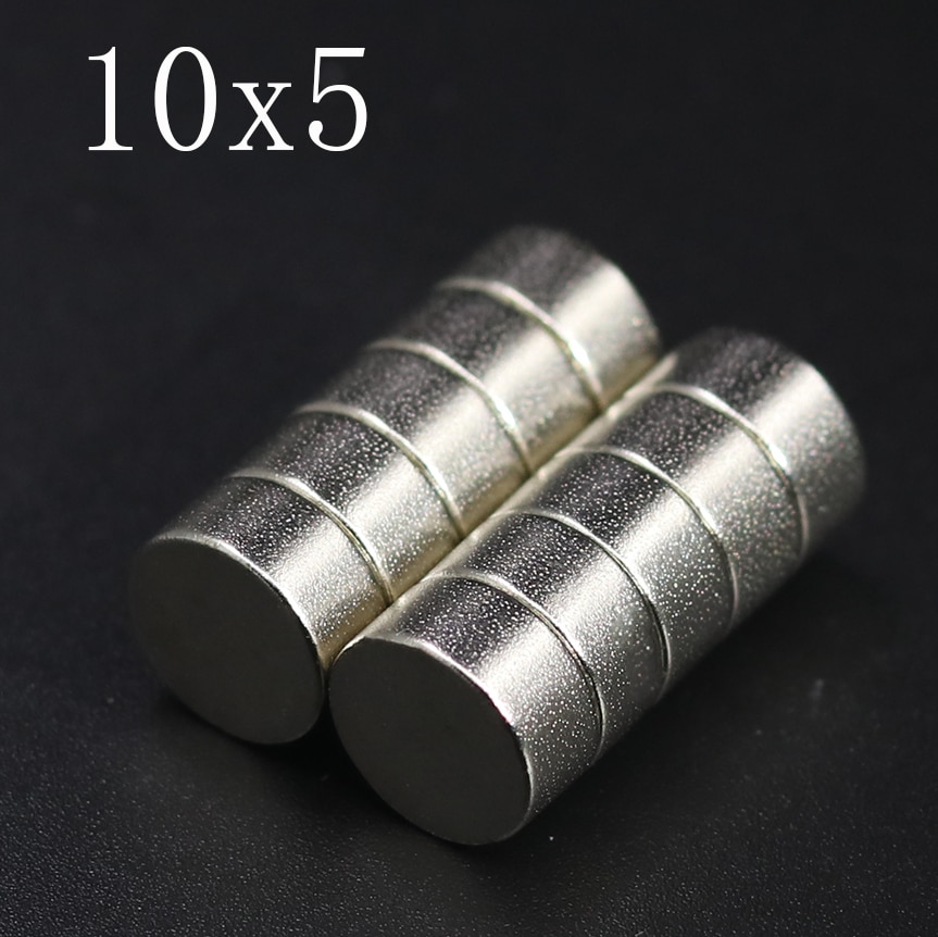 10/20/50/100 Stuks 10X5 Neodymium Magneet 10Mm X 5Mm N35 Ndfeb Ronde Super krachtige Sterke Permanente Magnetische Imanes Disc 10x5