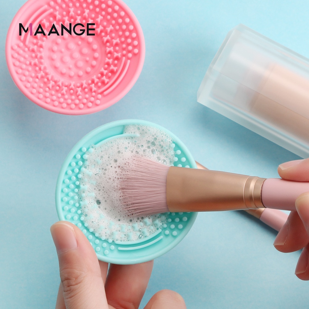 Maange Make-Up Borstel Scrubber Board Silicone Make Brush Cleaner Pad Make Up Wassen Borstel Gel Cleaning Mat Borstel Schoonmaak Tool