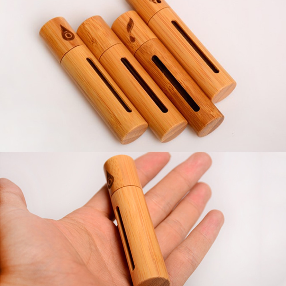 10ml bambu rulle på flaska med stål roller glas kosmetika behållare bärbar ögon eterisk olja massage roller ball tub
