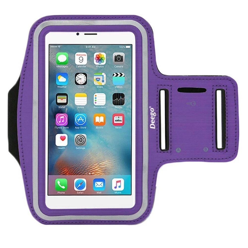 Brazalete deportivo Universal para correr para Iphone X, 7, 8, 6s, 6 Plus, S9, S8, Xiaomi, funda para teléfono, 6 pulgadas: Purple