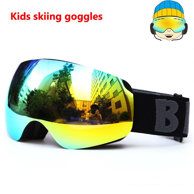 Gafas de esquí profesionales para niños y niñas, lentes de esquí para niños, doble UV400, antiniebla, máscara de Snowboard, 4-15 años