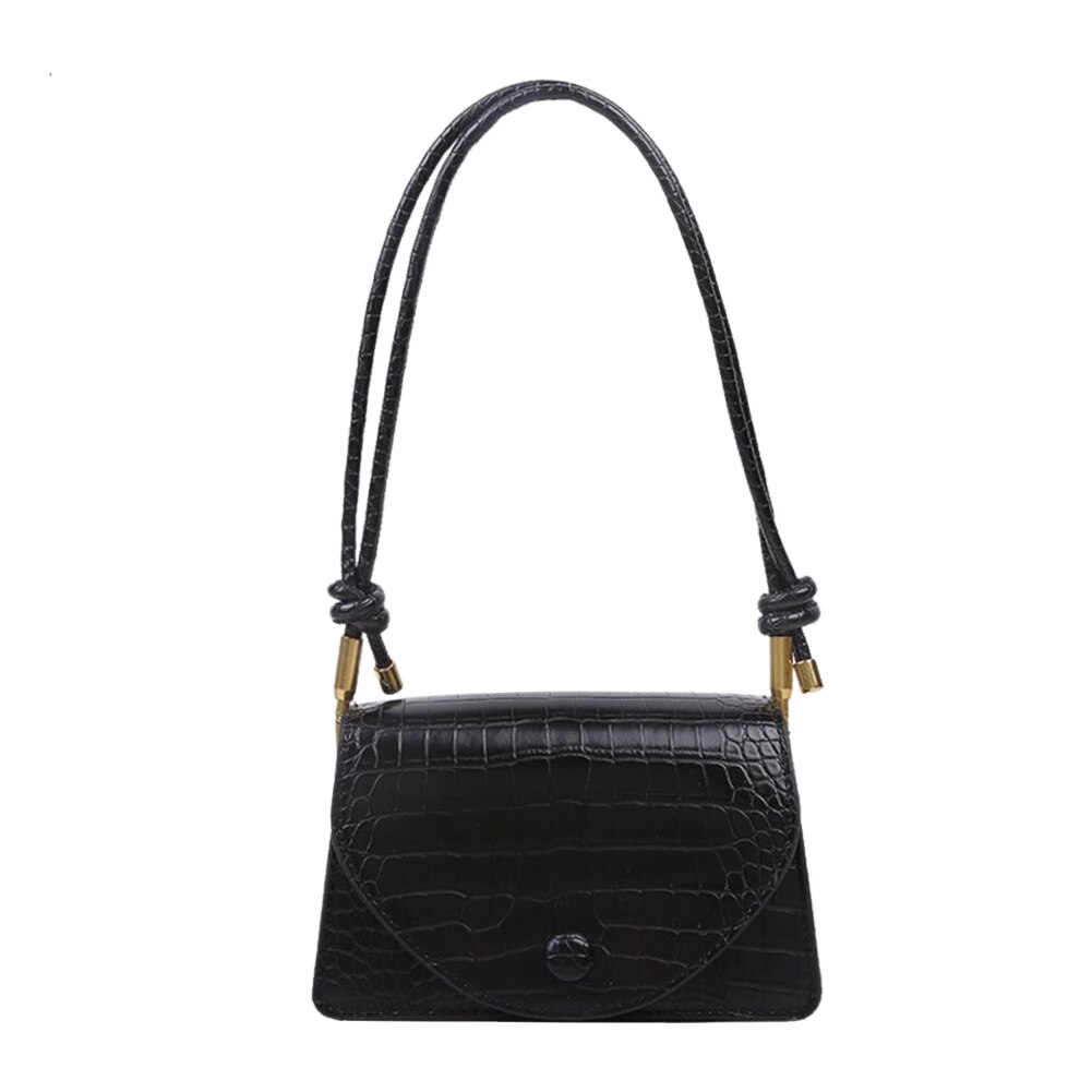 Populaire Eenvoudige Vrouwelijke Dagelijkse Tas Toevallige Pu Lederen Sling Handtas Portemonnee Vrouwen Elegante Chain Schouder Crossbody Tas: Black